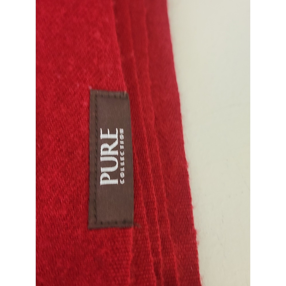 Pure Collection Scarf Women OS Red 100% Cashmere Fringe Trim Wrap Luxe 86"×40" - Picture 3 of 6